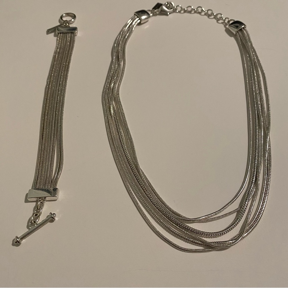 The Limited Elegant Silver Necklace and Bracelet Set